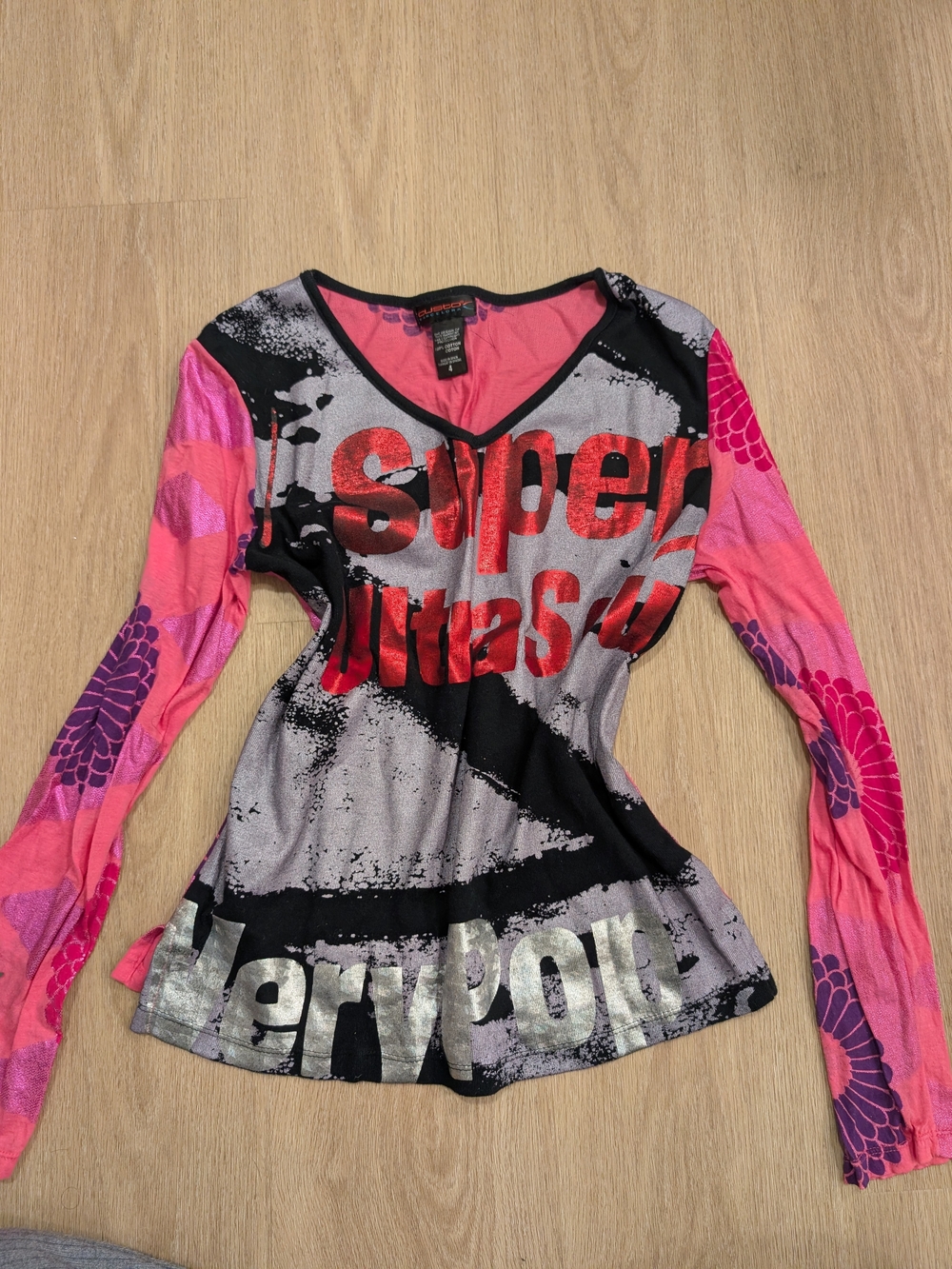 Custo Barcelona Pink And Black Long Sleeve